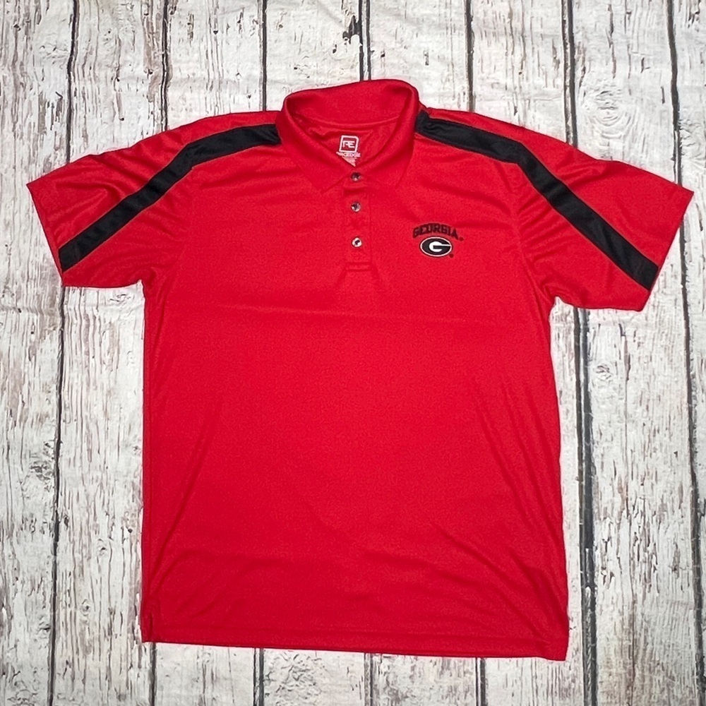 Georgia Bulldogs NCAA Collegiate Mens Polo Golf Red Short Sleeve Shirt